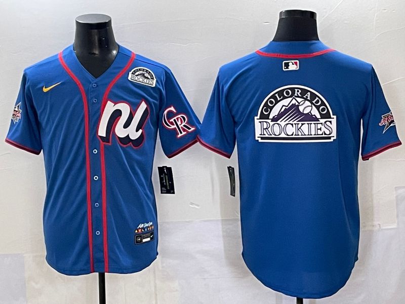 Men 2025 Colorado Rockies Blank Blue All star Nike MLB Jersey style 04->colorado rockies->MLB Jersey